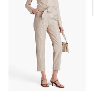 Jonathon Simkhai Faux Leather Tessa Pants with Tie Belt in Camel